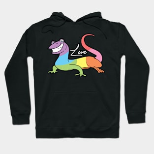 LGBTQ Gecko Lizard Rainbow Love Gay Pride Hoodie